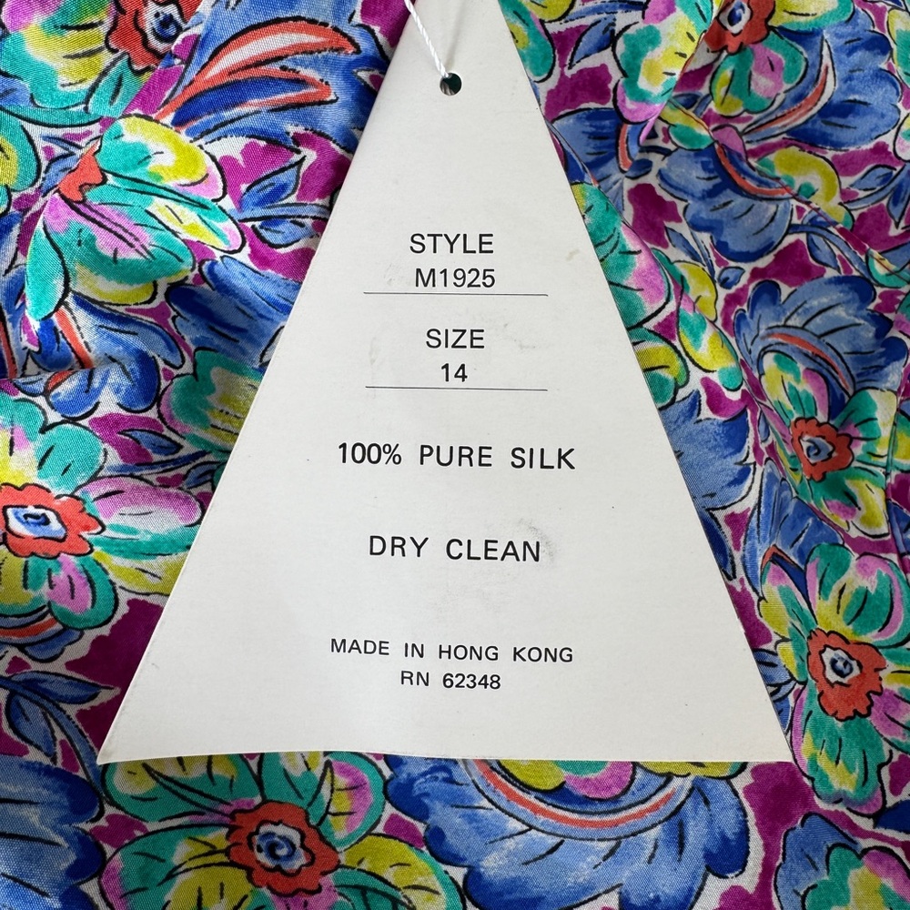 NWT 80s Vintage Argenti Belted Midi Dress in 100% Silk - Picture 4 of 12